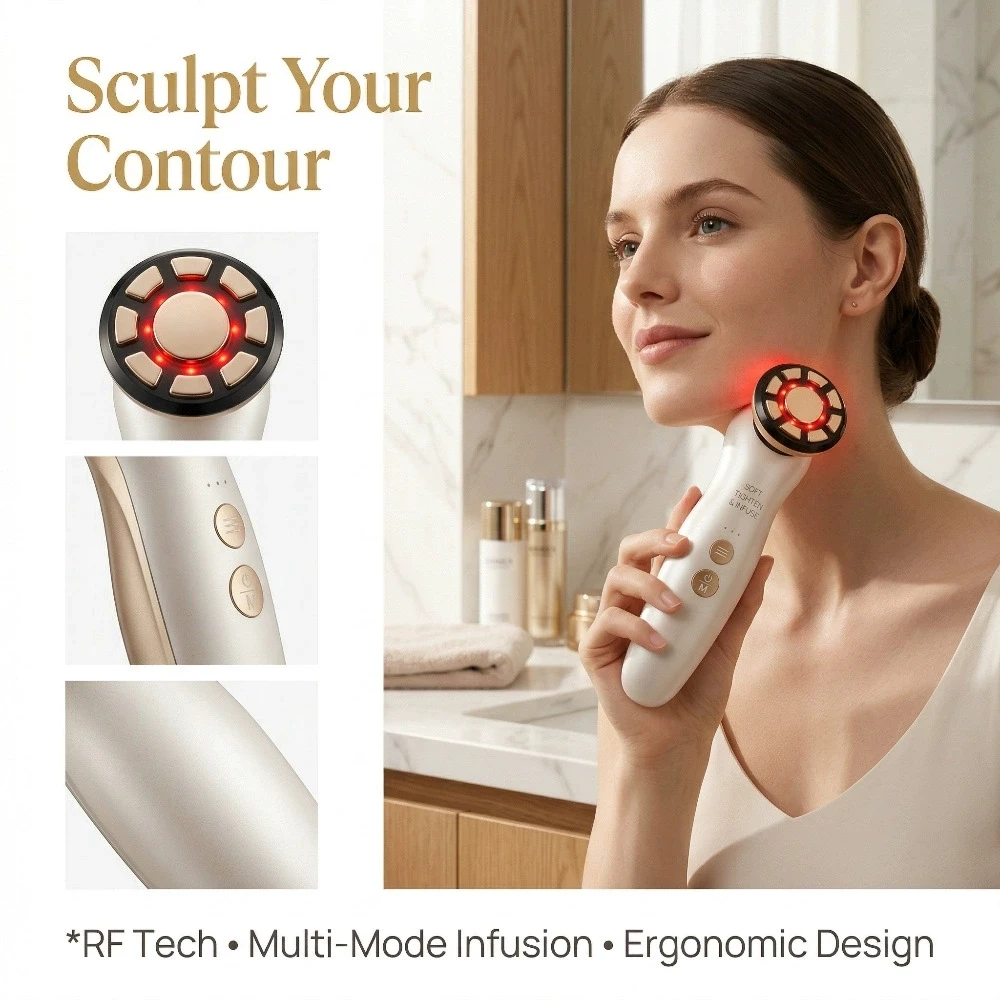 Massageador facial rf, terapia - Skincare Glowing avaliação e preço